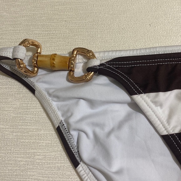 PILYQ Women's Godiva Detail Full w Metal/Bamboo Accents Bikini Bottom Size M - Picture 3 of 5